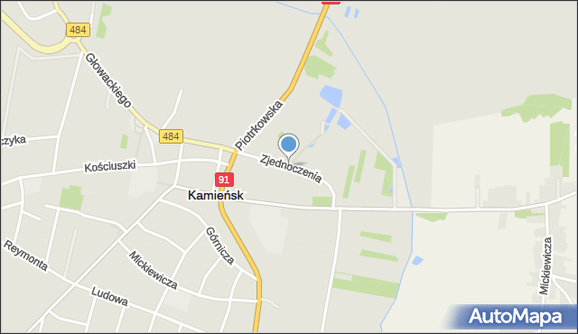 Kamieńsk, Zjednoczenia, mapa Kamieńsk