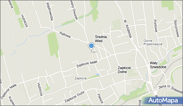 Bielsko-Biała, Złoczowska, mapa Bielsko-Białej