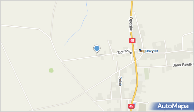 Boguszyce gmina Prószków, Złotnicka, mapa Boguszyce gmina Prószków