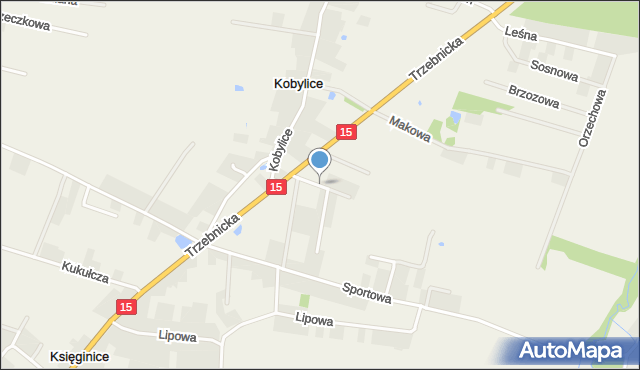 Kobylice gmina Trzebnica, Złota, mapa Kobylice gmina Trzebnica