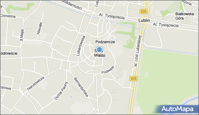 Lublin, Złota, mapa Lublina