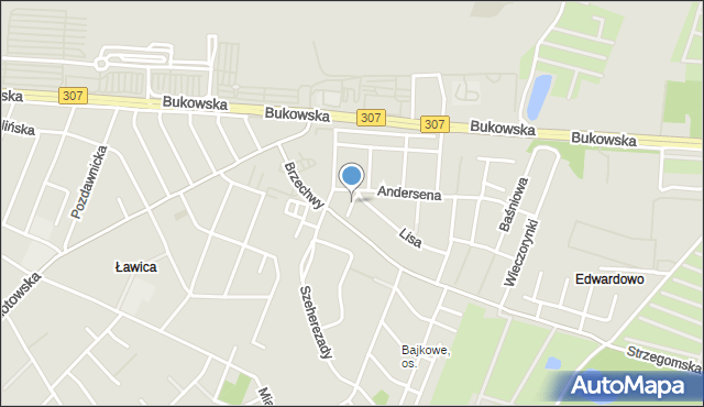 Poznań, Złotej Kaczki, mapa Poznania