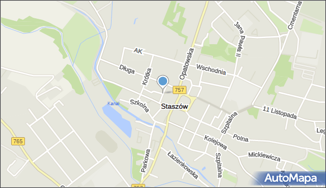 Staszów, Złota, mapa Staszów