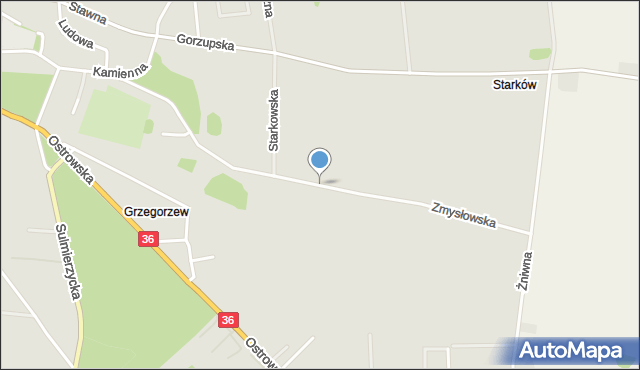 Krotoszyn, Zmysłowska, mapa Krotoszyna