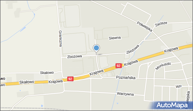 Kostrzyn powiat poznański, Żniwna, mapa Kostrzyn powiat poznański