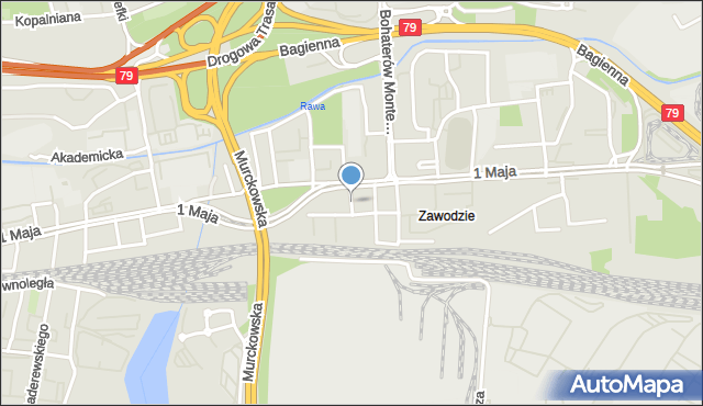 Katowice, Żółkiewskiego Stanisława, hetm., mapa Katowic