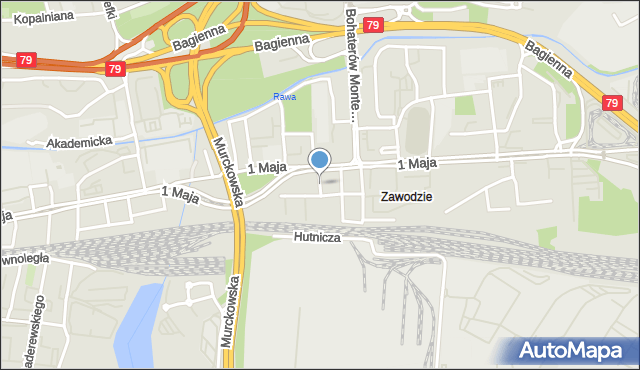 Katowice, Żółkiewskiego Stanisława, hetm., mapa Katowic