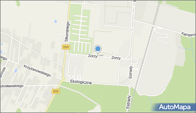 Klaudyn, Zorzy, mapa Klaudyn