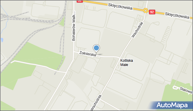 Kutno, Żołnierska, mapa Kutno