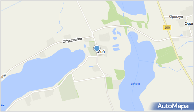 Żoń, Żoń, mapa Żoń