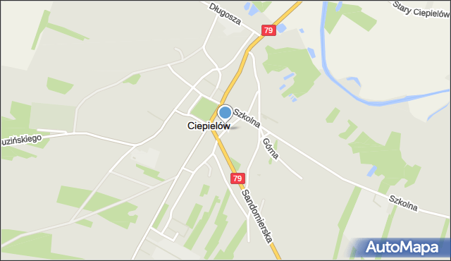 Ciepielów powiat lipski, Źródlana, mapa Ciepielów powiat lipski