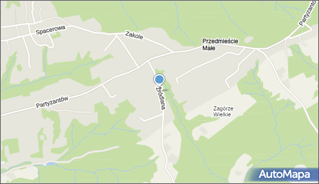 Ciężkowice powiat tarnowski, Źródlana, mapa Ciężkowice powiat tarnowski