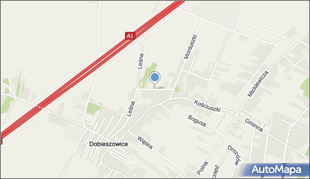 Dobieszowice gmina Bobrowniki, Źródlana, mapa Dobieszowice gmina Bobrowniki