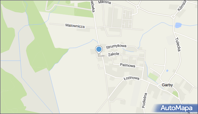 Garby gmina Swarzędz, Źródlana, mapa Garby gmina Swarzędz