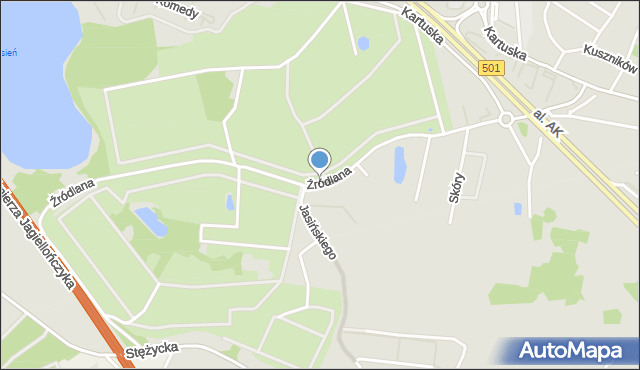 Gdańsk, Źródlana, mapa Gdańska