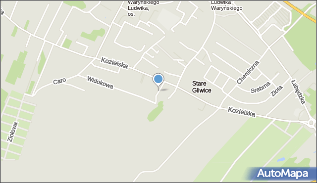 Gliwice, Źródlana, mapa Gliwic