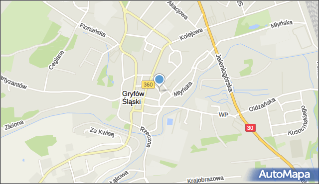 Gryfów Śląski, Źródlana, mapa Gryfów Śląski