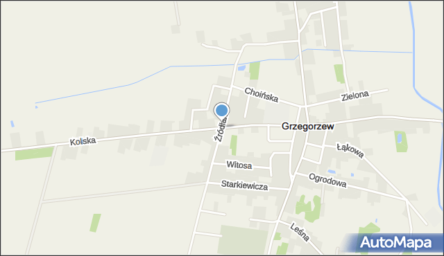 Grzegorzew, Źródlana, mapa Grzegorzew