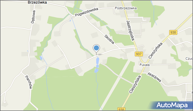 Hażlach, Źródlana, mapa Hażlach