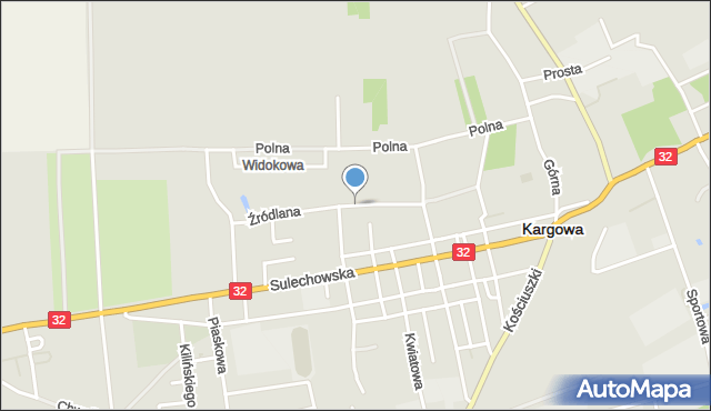 Kargowa, Źródlana, mapa Kargowa