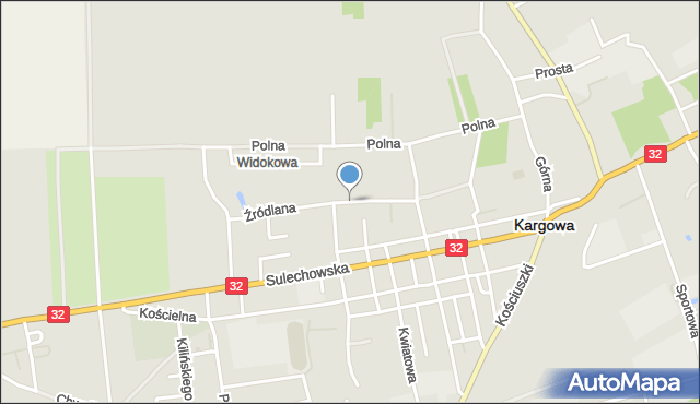 Kargowa, Źródlana, mapa Kargowa