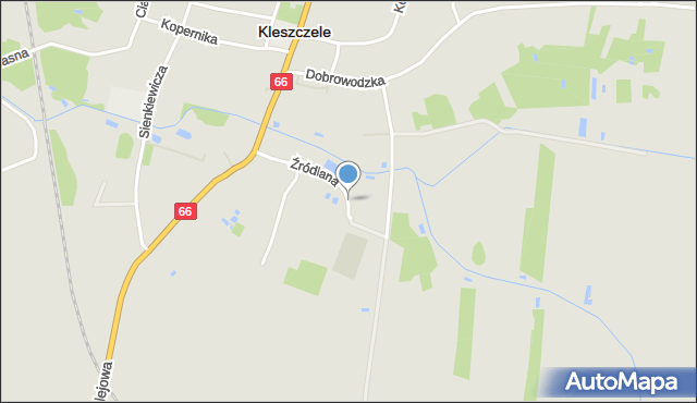 Kleszczele, Źródlana, mapa Kleszczele