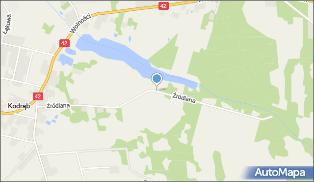 Kodrąb powiat radomszczański, Źródlana, mapa Kodrąb powiat radomszczański
