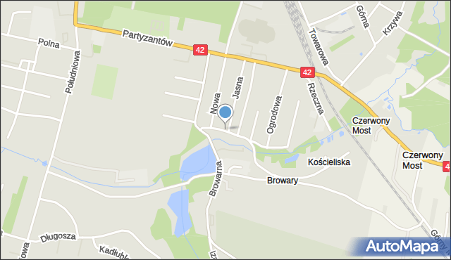 Końskie, Źródlana, mapa Końskie