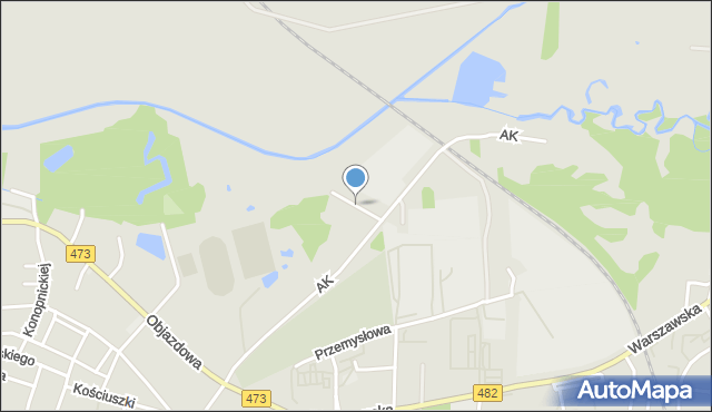 Łask, Źródlana, mapa Łask