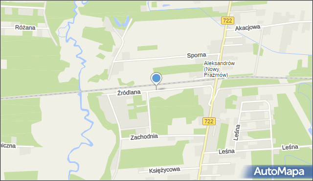 Nowy Prażmów, Źródlana, mapa Nowy Prażmów