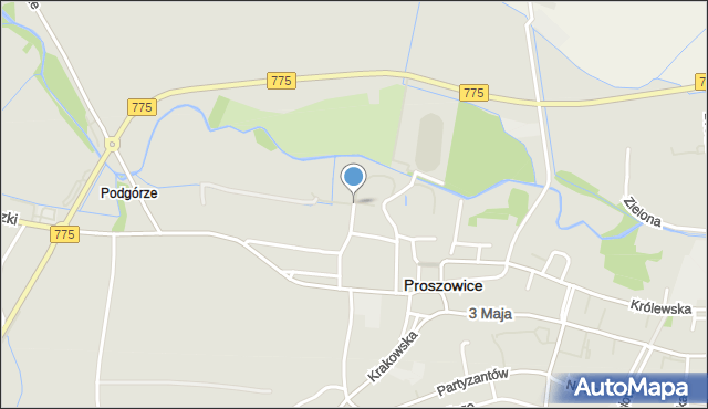 Proszowice, Źródlana, mapa Proszowice