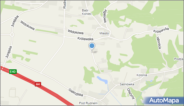 Rudno gmina Krzeszowice, Źródlana, mapa Rudno gmina Krzeszowice