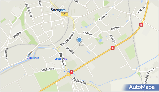 Strzegom powiat świdnicki, Źródlana, mapa Strzegom powiat świdnicki