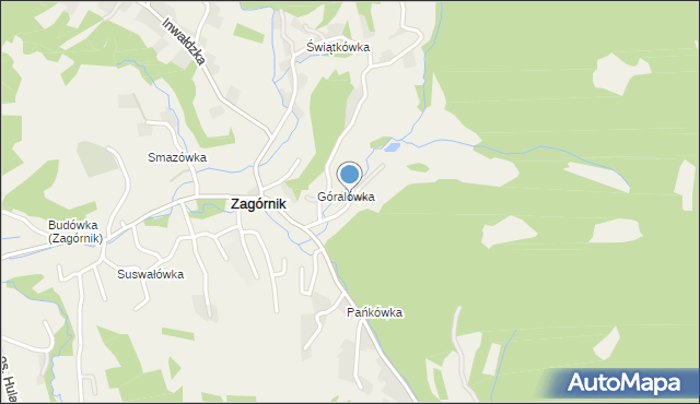 Zagórnik gmina Andrychów, Źródlana, mapa Zagórnik gmina Andrychów