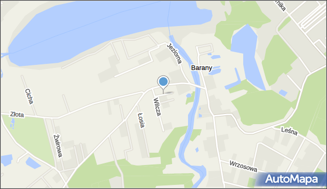 Barany gmina Ełk, Żurawia, mapa Barany gmina Ełk