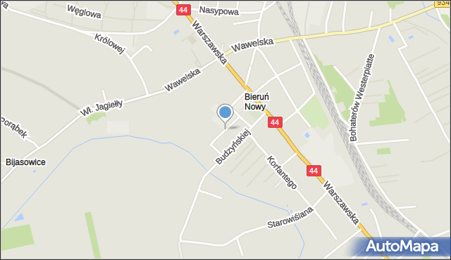 Bieruń, Zuchowa, mapa Bieruń