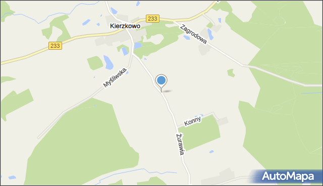 Kierzkowo gmina Przywidz, Żurawia, mapa Kierzkowo gmina Przywidz