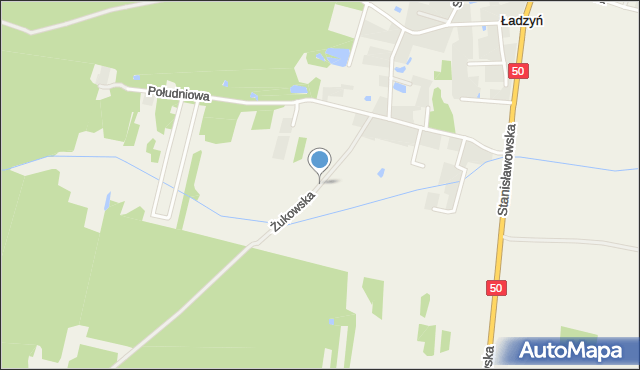 Ładzyń, Żukowska, mapa Ładzyń