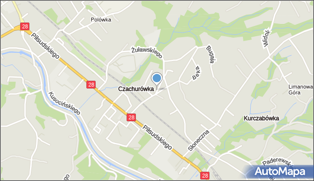 Limanowa, Żuławskiego, mapa Limanowa