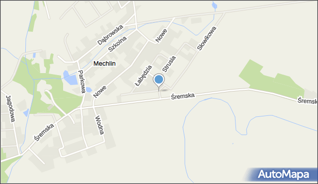 Mechlin gmina Śrem, Żurawia, mapa Mechlin gmina Śrem