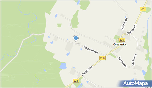 Olszanka gmina Przywidz, Żurawinowa, mapa Olszanka gmina Przywidz