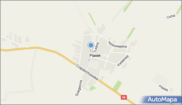 Piasek gmina Janów, Żurawska, mapa Piasek gmina Janów