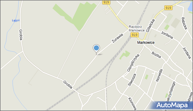 Racibórz, Żurawia, mapa Racibórz