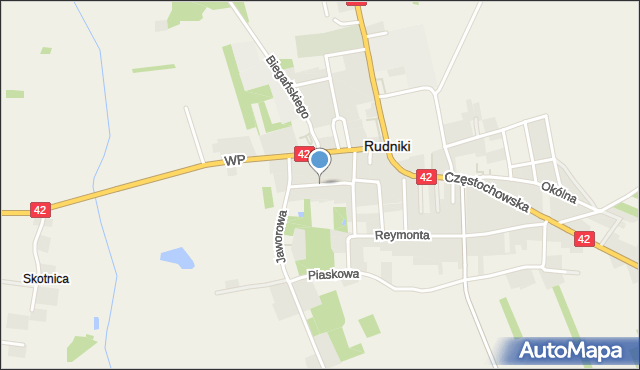 Rudniki powiat oleski, Żubr Joanny, mapa Rudniki powiat oleski