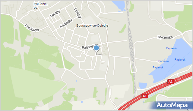 Rybnik, Żurawia, mapa Rybnika