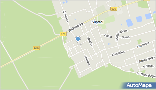 Supraśl, Żurawia, mapa Supraśl