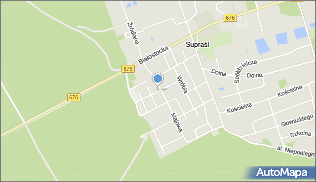 Supraśl, Żurawia, mapa Supraśl