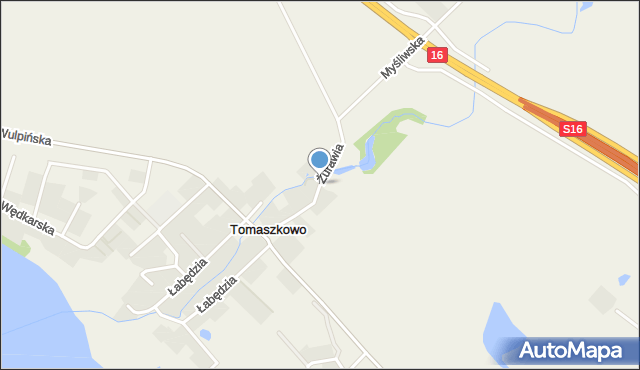 Tomaszkowo, Żurawia, mapa Tomaszkowo