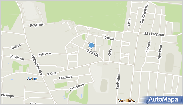 Wasilków, Żurawia, mapa Wasilków