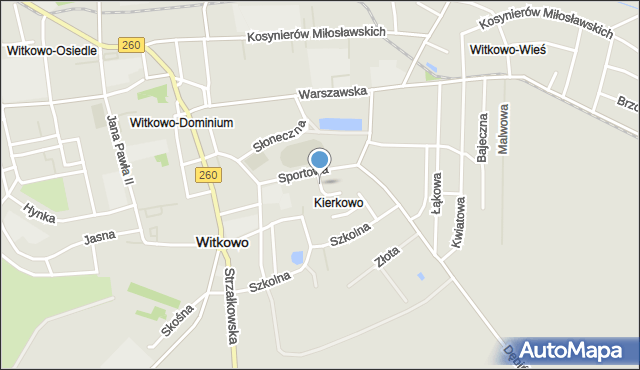 Witkowo powiat gnieźnieński, Zuchów, mapa Witkowo powiat gnieźnieński